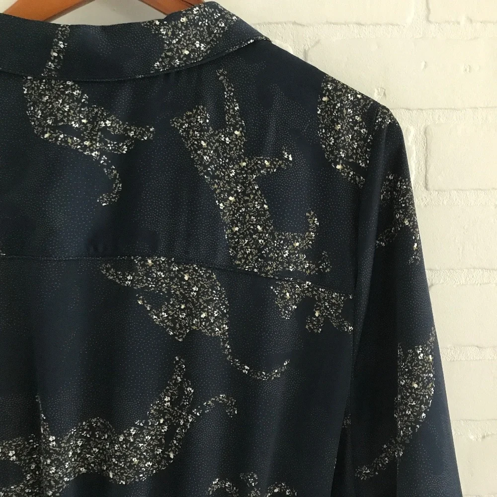 Addition Elle - Navy Leopard Print Jumpsuit with pockets - Plus Size 20 - Picture 5 of 8